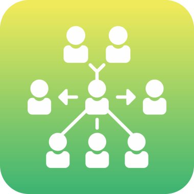 ağ vektör simgesi. bu yuvarlak düz sembol beyaz arkaplanda yeşil ve sarı renklerle çizilir.