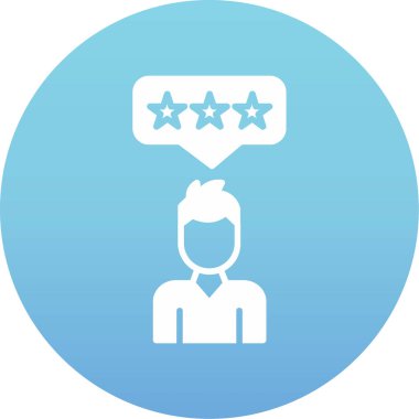 Müşteri derecelendirme vektörü düz simgesi