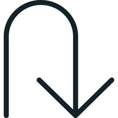 ok aşağı ok simgesi dış hat biçiminde