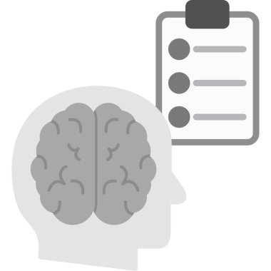 İnsan zihin simgesini ana hatlarıyla doldurmayı düşünmek