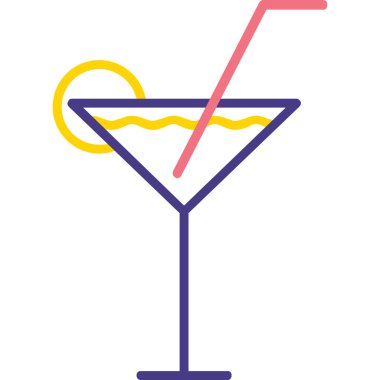 doldurulmuş ana hatlarıyla kokteyl ikonu iç