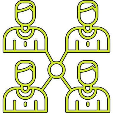 topluluk grup insanları simgesi ana hat biçiminde