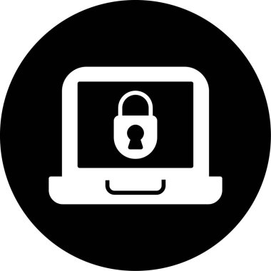 İnternet güvenlik kilidi simgesi, basit vektör illüstrasyonu