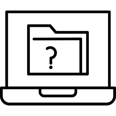 dizüstü bilgisayar simgesi. Web için basit bir bilgisayar simgesi çizimi