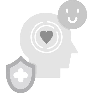 kafa simgesi olan kalp, vektör illüstrasyonu