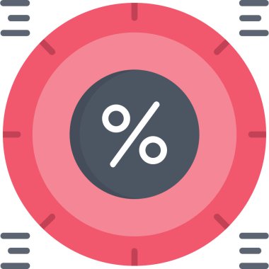 Düz stil indirimli yüzde indirim simgesi