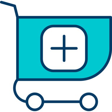 Kamyon vektör simgesi. biçim iki renkli düz simge sembolü, mavi ve beyaz renkler, yuvarlak açılar, beyaz arkaplan