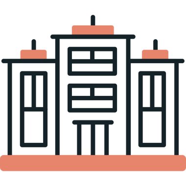 Bina. Web simgesi basit illüstrasyon