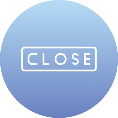 Basit kapalı, vektör illüstrasyonu simgesi