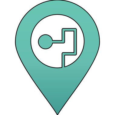 konum işaretleyici doldurulmuş çizgi vektör dekoru