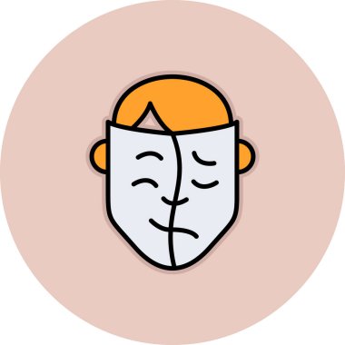 Bir yüz simgesinin vektör illüstrasyonu