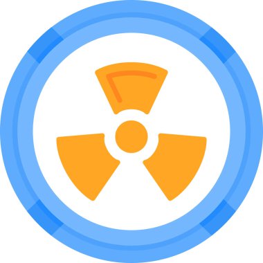 Nükleer radyasyon tehlike simgesi düz stil