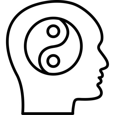 İnsan ve yin sembolünün vektör illüstrasyonu