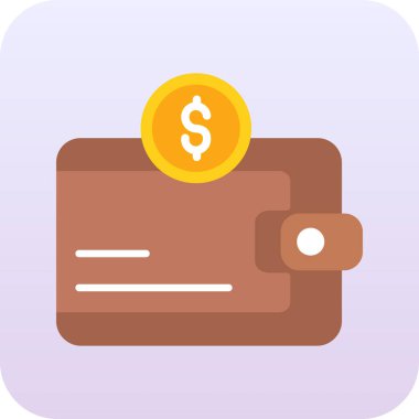 Cüzdan. Web simgesi basit illüstrasyon