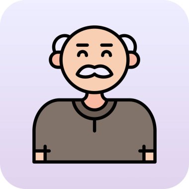 Yaşlı adam çizgi film vektör illüstrasyon grafik tasarımı