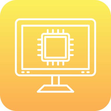 bilgisayar izleme simgesi, vektör illüstrasyonu