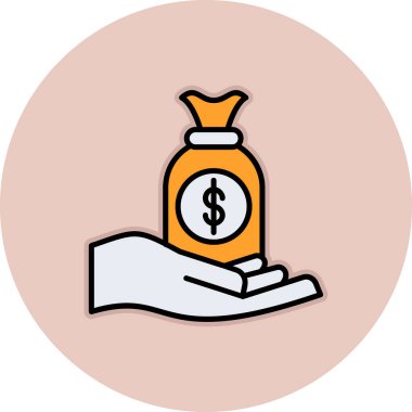 Dolar işareti vektör simgesi modern basit tasarım