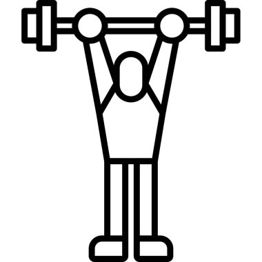 Fitness egzersiz ikonu ana hatlı stil