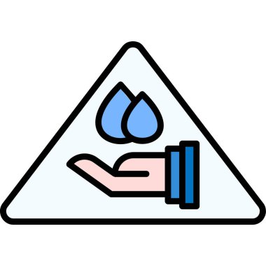 Su damlası simgesi rengi dış hat vektörü