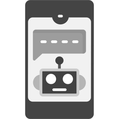 sohbet balonu simgesi ile cep telefonu, basit biçim