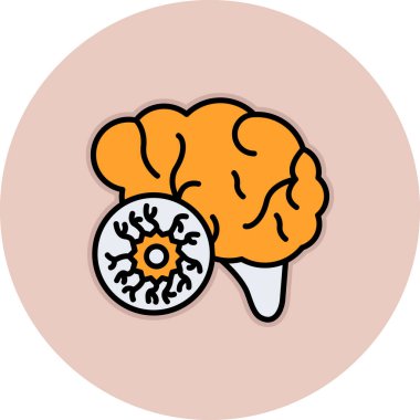 beyin ikonu vektör illüstrasyonu