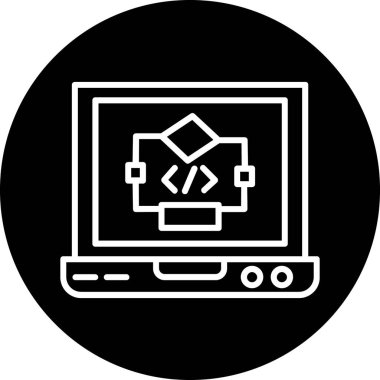 Dizüstü bilgisayar simgesi vektör çizimi