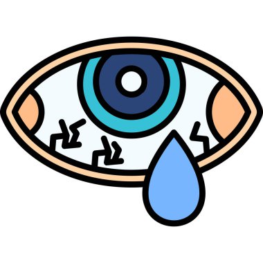 Göz damlası ikon vektör çizgisi rengi