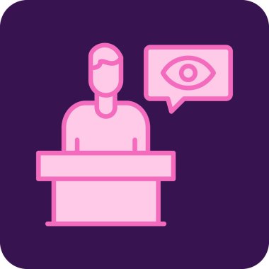 Mor şapkalı ve mikrofonlu bir adamın vektör çizimi