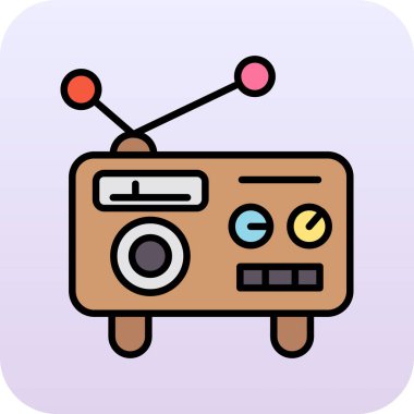 Radyo. Web simgesi basit illüstrasyon