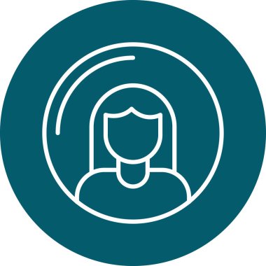 Yuvarlak vektör sembollü kadın