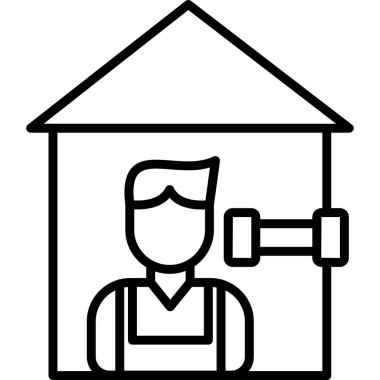 İnşaat mimarı simgesi, basit tasarım