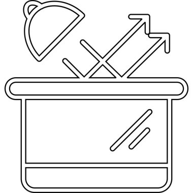 Ok ikonlu kutu. Beyaz arkaplanda izole edilmiş web tasarımı için kutu vektör simgesinin özet çizimi