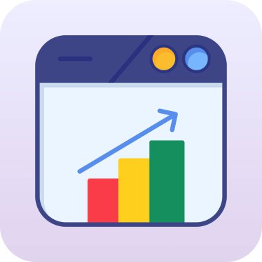 Çubuk Grafik web simgesi, vektör illüstrasyonu