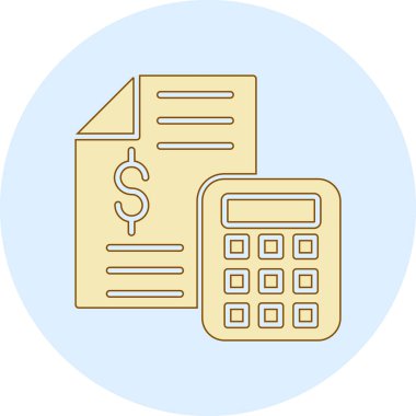 Belge ikonu vektör illüstrasyon tasarımlı hesap makinesi