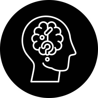 beyin ikonu vektör illüstrasyonu