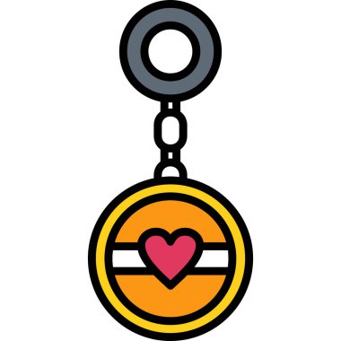 Kalp simgesi renk çizelgesine sahip kolye halkası