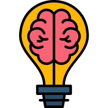 beyin ikonu vektör illüstrasyonu