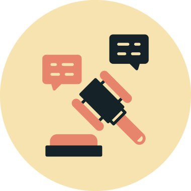 Hukuk ve adalet ikonunun vektör illüstrasyonu. Web için hukuk ve adalet sembolü koleksiyonu.