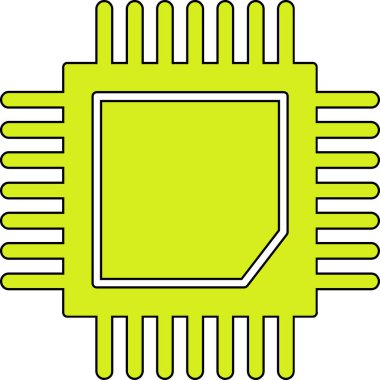 İşlemci. Web simgesi basit illüstrasyon