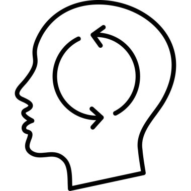 Beyni olan insan kafası, vektör çizimi