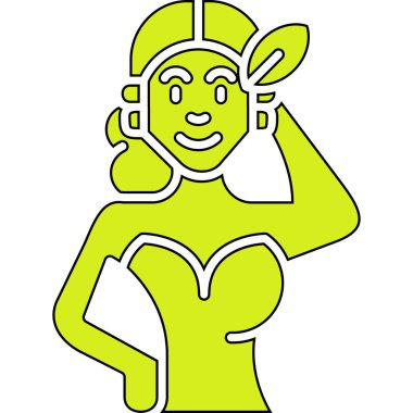 Dinleyen kadının vektör illüstrasyonu