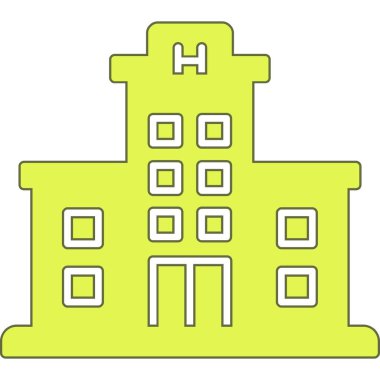 Bina. Web simgesi basit illüstrasyon