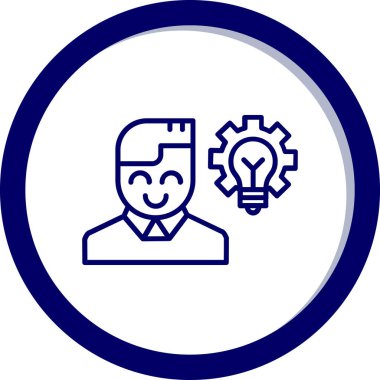 Vites simgesi olan iş adamı, vektör illüstrasyonu