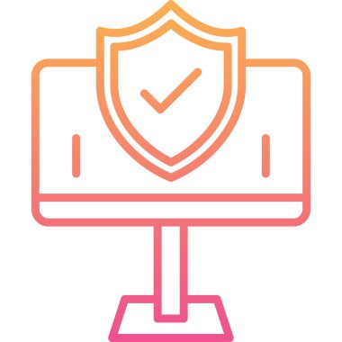 Güvenlik. Web simgesi basit illüstrasyon