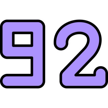 İki numara. Sayısal sayı, dokuz, dokuz, dokuz, sayı, sayılar, logo. Beyaz arkaplanda izole edilmiş vektör illüstrasyonu.