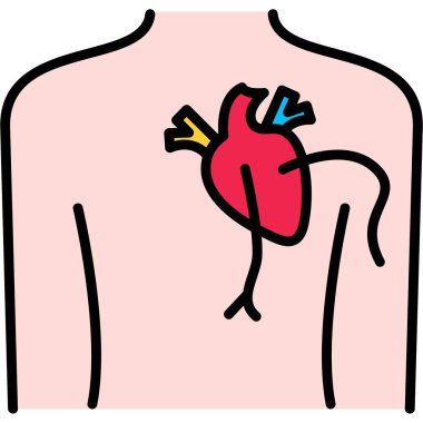 kalp organ ikonu vektör illüstrasyonu