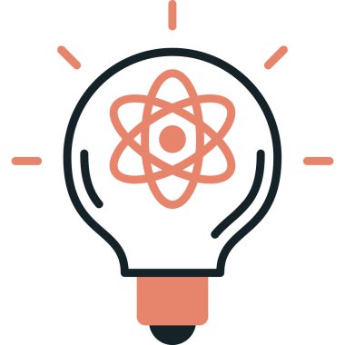 Bilimde ampul atomu ikonu - araştırma - macera kategorisi