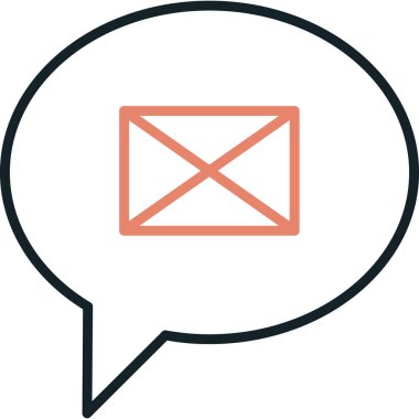 zarf e- posta simgesi, vektör illüstrasyonu