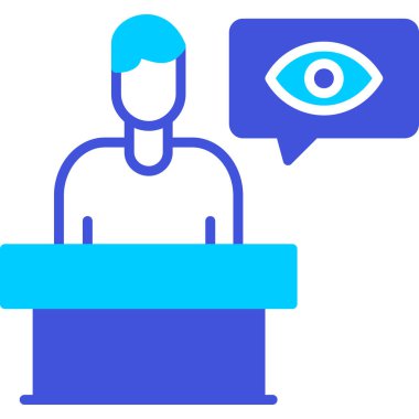 Konuşmacı. Web simgesi basit illüstrasyon