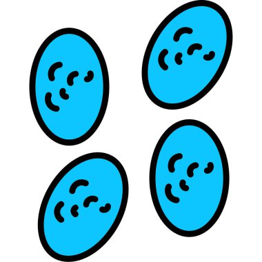 Yumurta vektör simgesi. biçim vektör sembolü, simge simgesi mavi ve beyaz yuvarlak açılar.